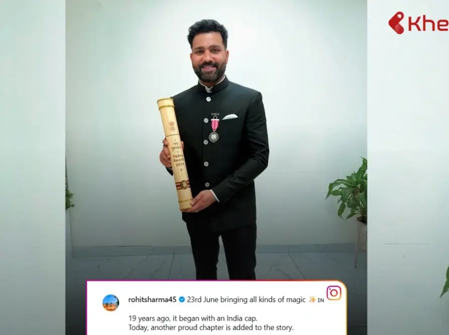Rohit Sharma receives Padma Shri
